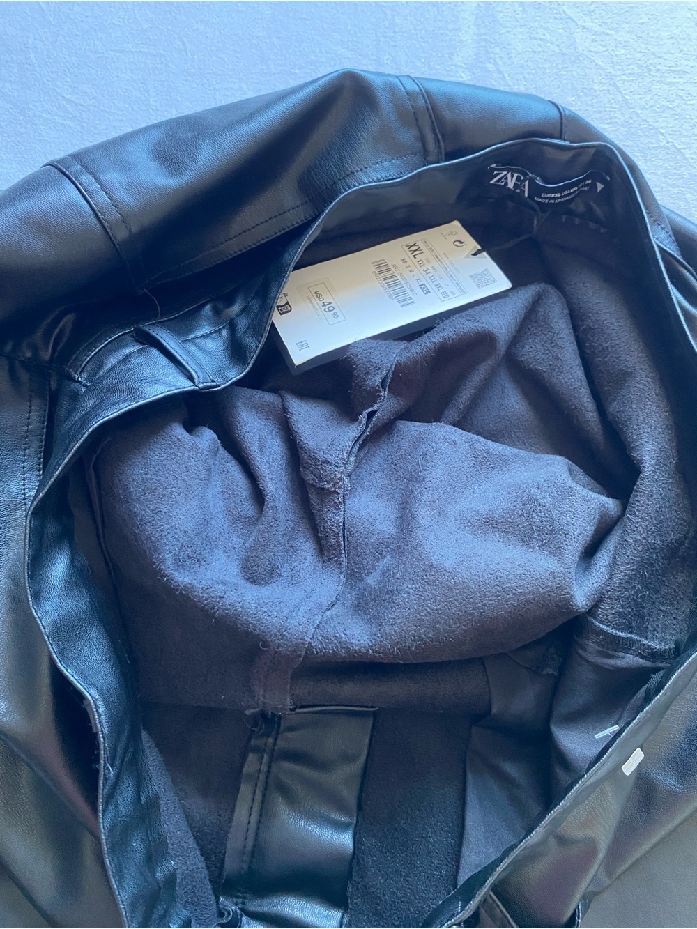 Zara Faux Leather Black Pants SZ XXL, Casual, elegant, classic - Picture 8 of 15